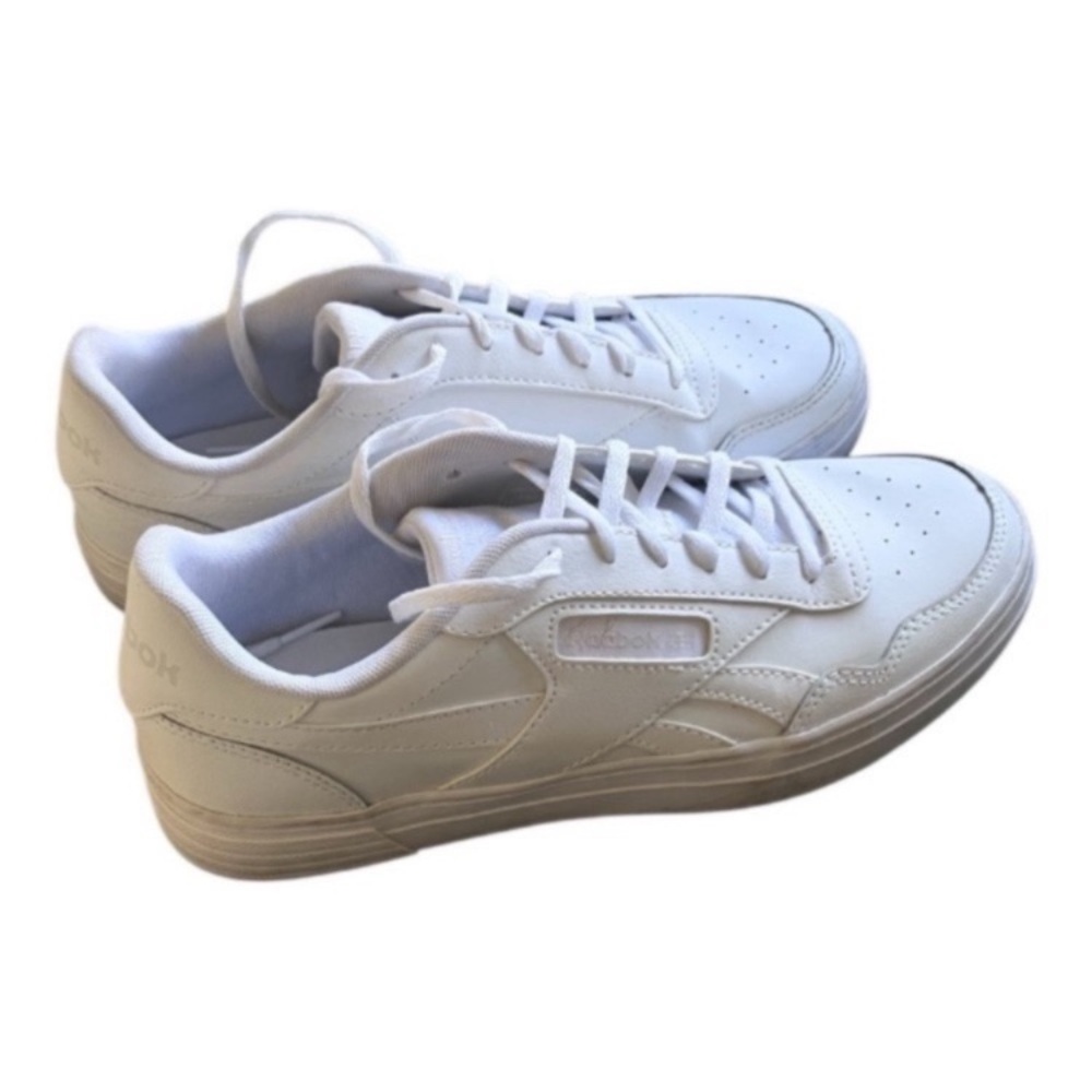 Reebok White Women's Club Memt Bold Sneakers with Chunky Sole and Sporty Design